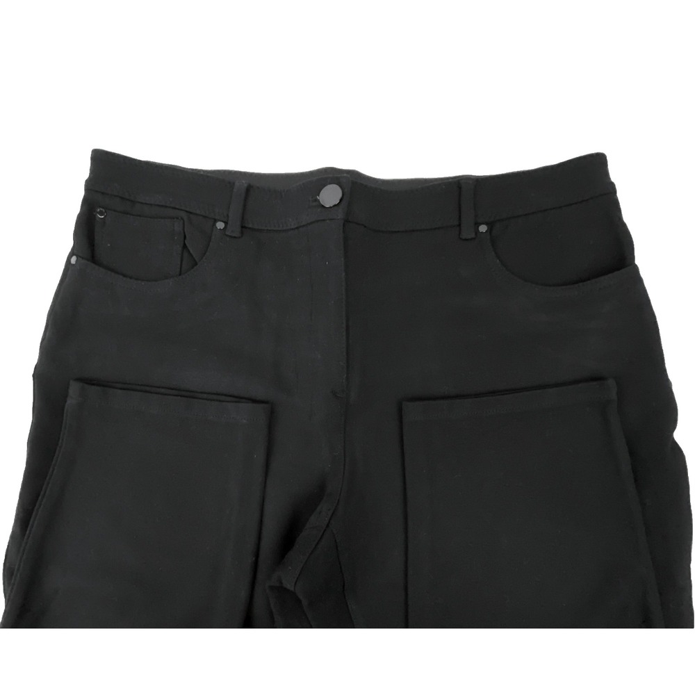 Chico's So Slimming Pants Womens 12 = 2 Black Stretch Thick Fabric 5 Pocket Jean